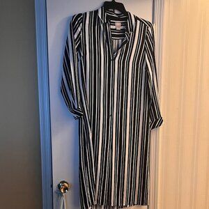 Chico's Black and white striped tunic Size S